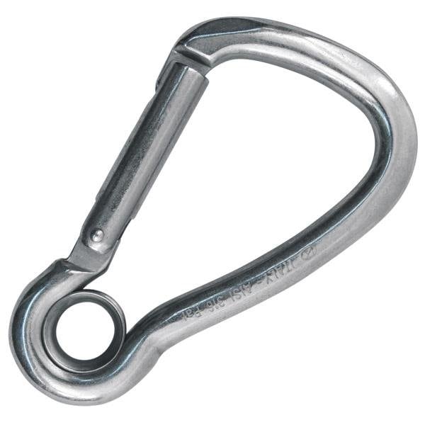 Kong Usa Carabiner, Asymmetric, 85 mm Length, 18 mm Gate Opening, Carbon steel, Polished 435E0G110KK - main